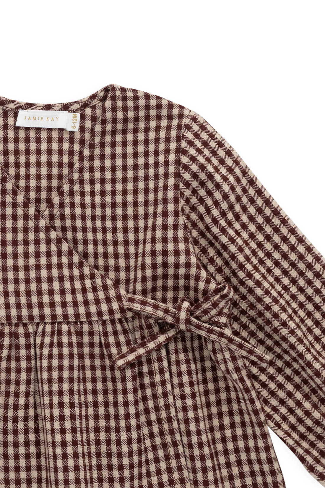 Organic Cotton Imani Blouse - Cinnamon Gingham Childrens Top from Jamie Kay NZ