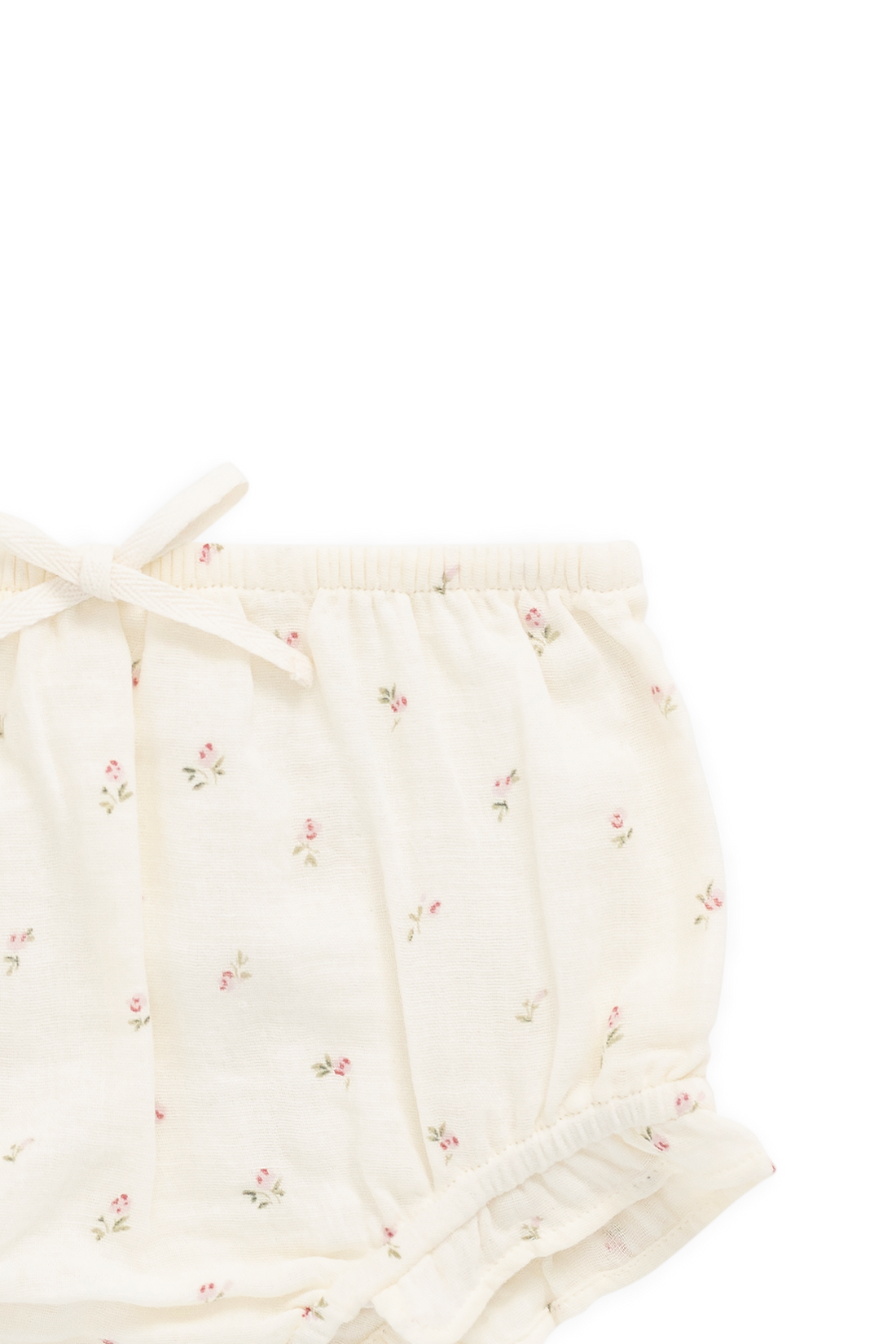 Organic Cotton Muslin Frill Bloomer - Willow Rose Childrens Bloomer from Jamie Kay NZ