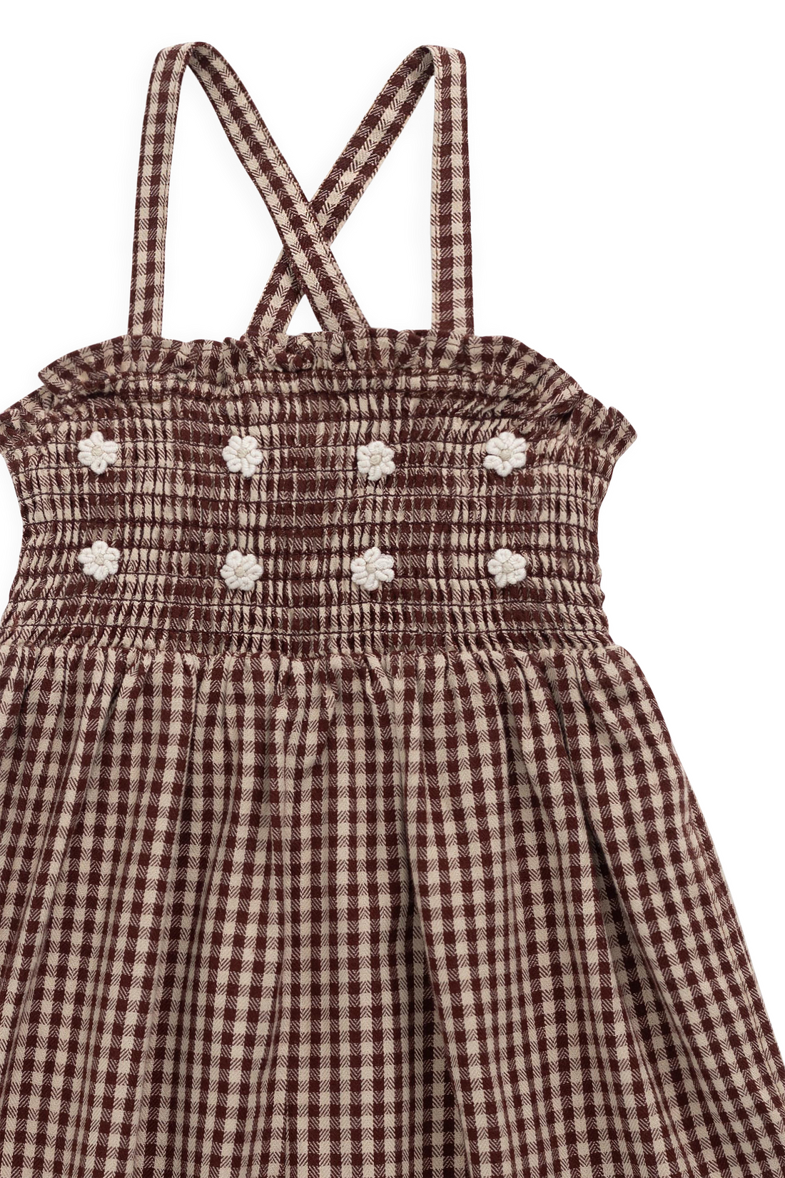 Organic Cotton Solenne Jumpsuit - Cinnamon Gingham Childrens Jumpsuit from Jamie Kay NZ