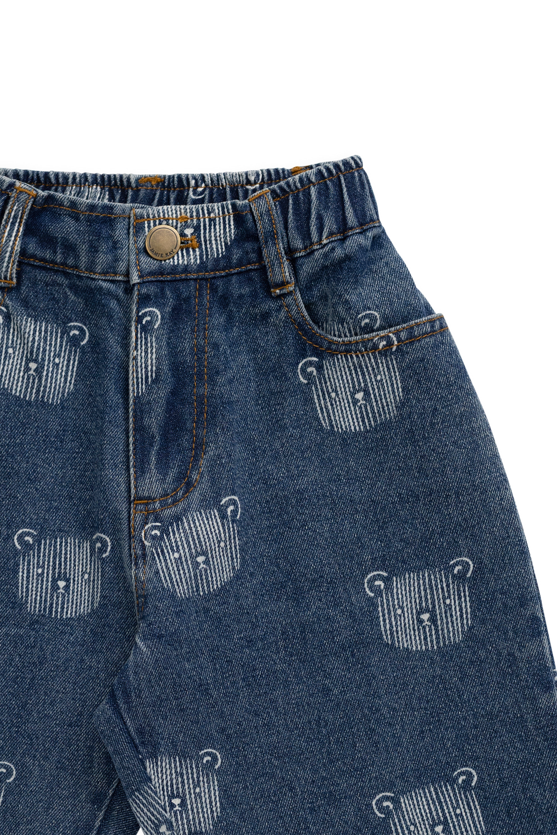 Linus Denim Pant - Teddy Face Denim Childrens Pant from Jamie Kay NZ