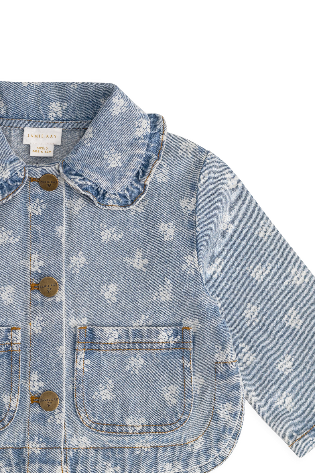 Malani Jacket - Tully Floral Denim Childrens Jacket from Jamie Kay NZ