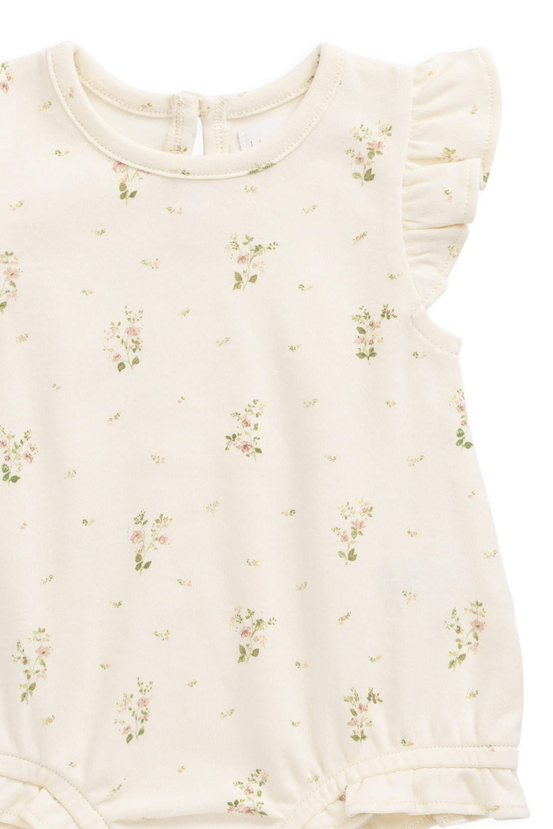Organic Cotton Adrienne Playsuit - Josepha Egret Small Childrens Playsuit from Jamie Kay NZ