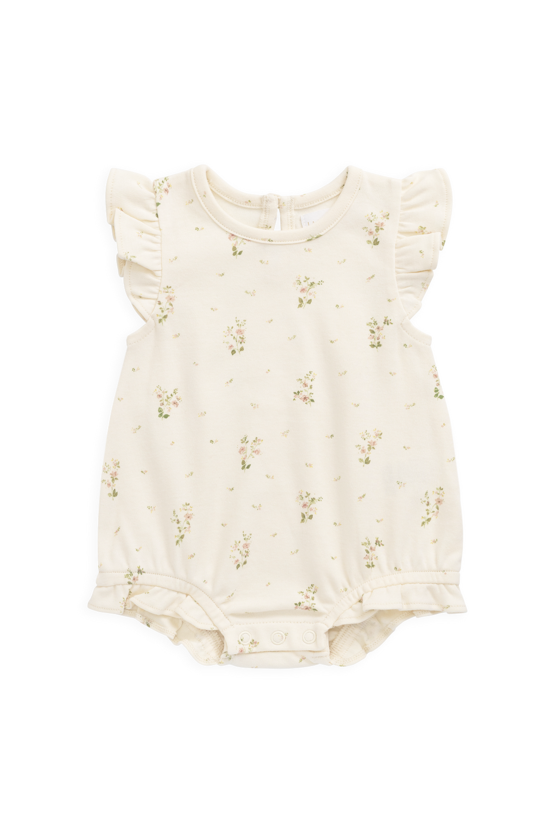 Organic Cotton Adrienne Playsuit - Josepha Egret Small Childrens Playsuit from Jamie Kay NZ