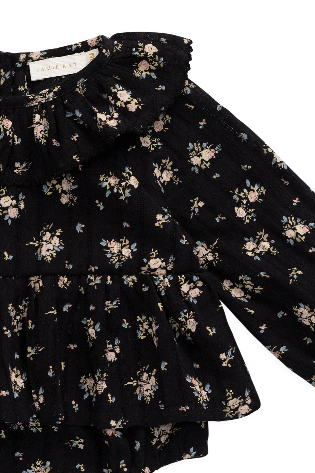 Organic Cotton Caroline Playsuit - Cassie Caviar Childrens Playsuit from Jamie Kay NZ