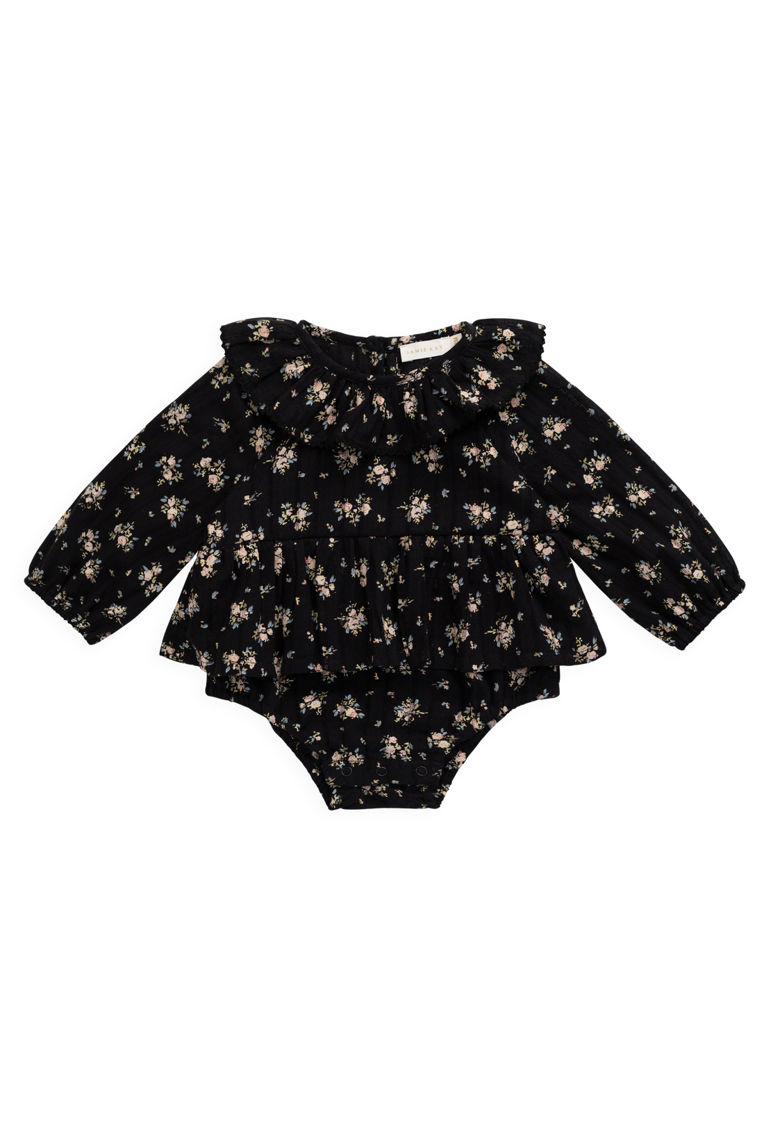 Organic Cotton Caroline Playsuit - Cassie Caviar Childrens Playsuit from Jamie Kay NZ