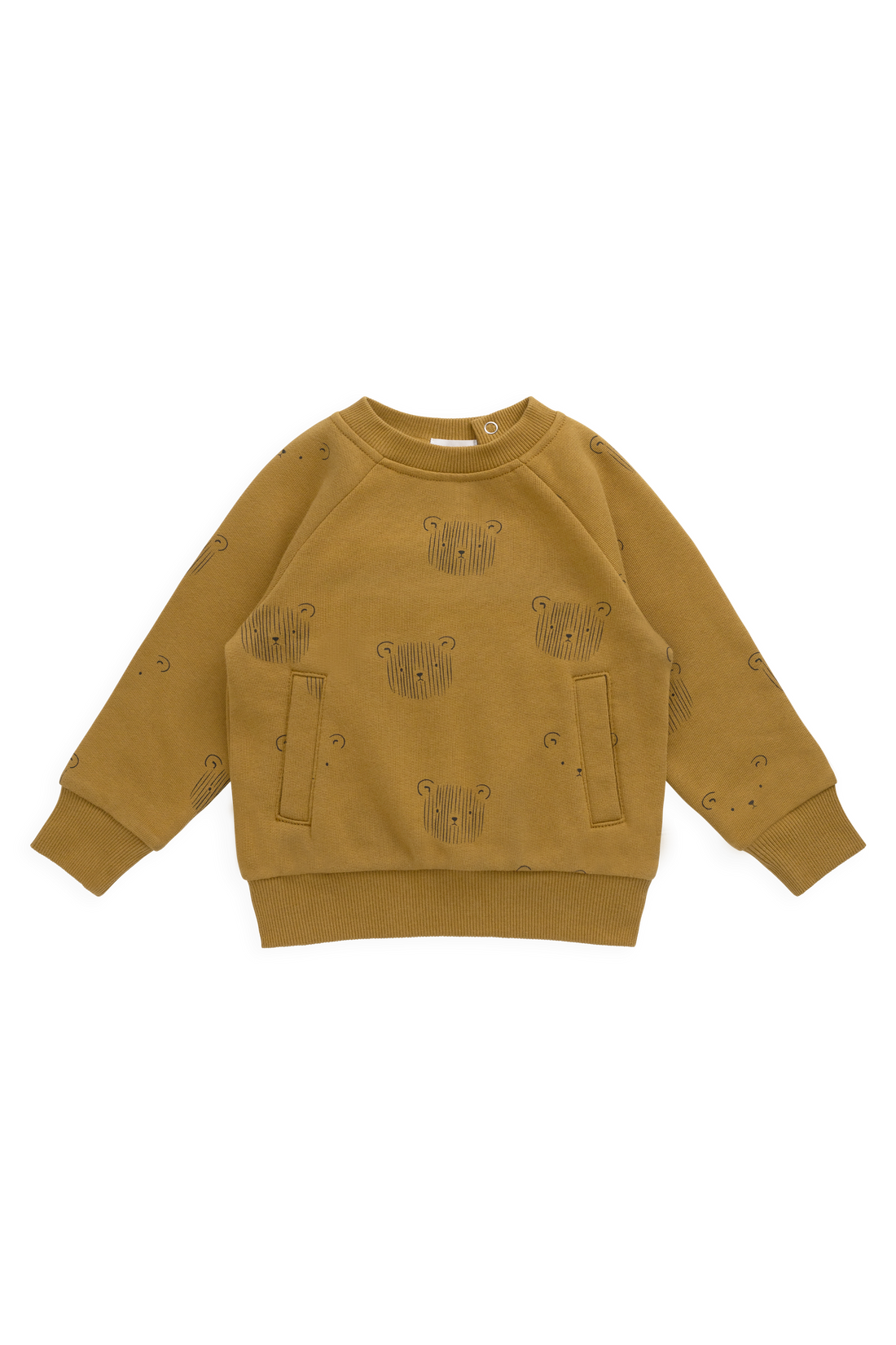 Organic Cotton Henry Sweatshirt - Buckwheat Teddy Face Childrens Sweatshirt from Jamie Kay NZ