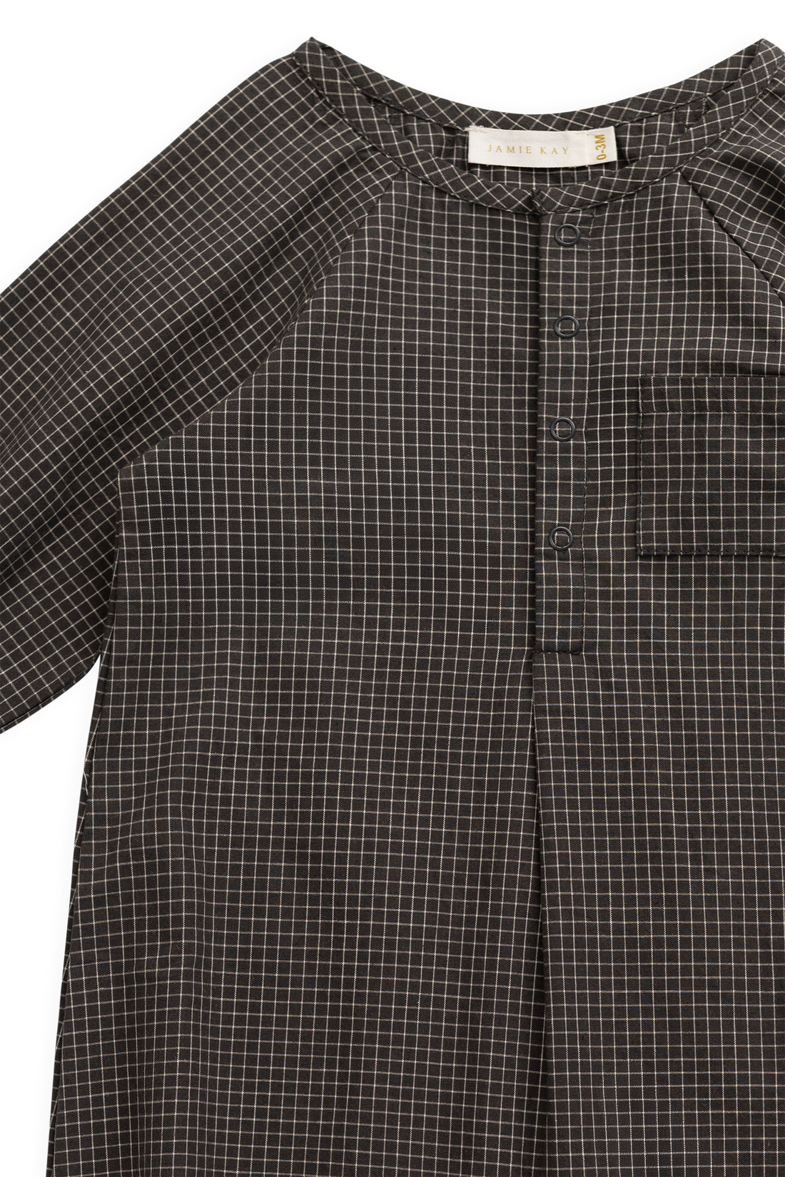 Organic Cotton Milton Onepiece - Basalt Grid Childrens Onepiece from Jamie Kay NZ