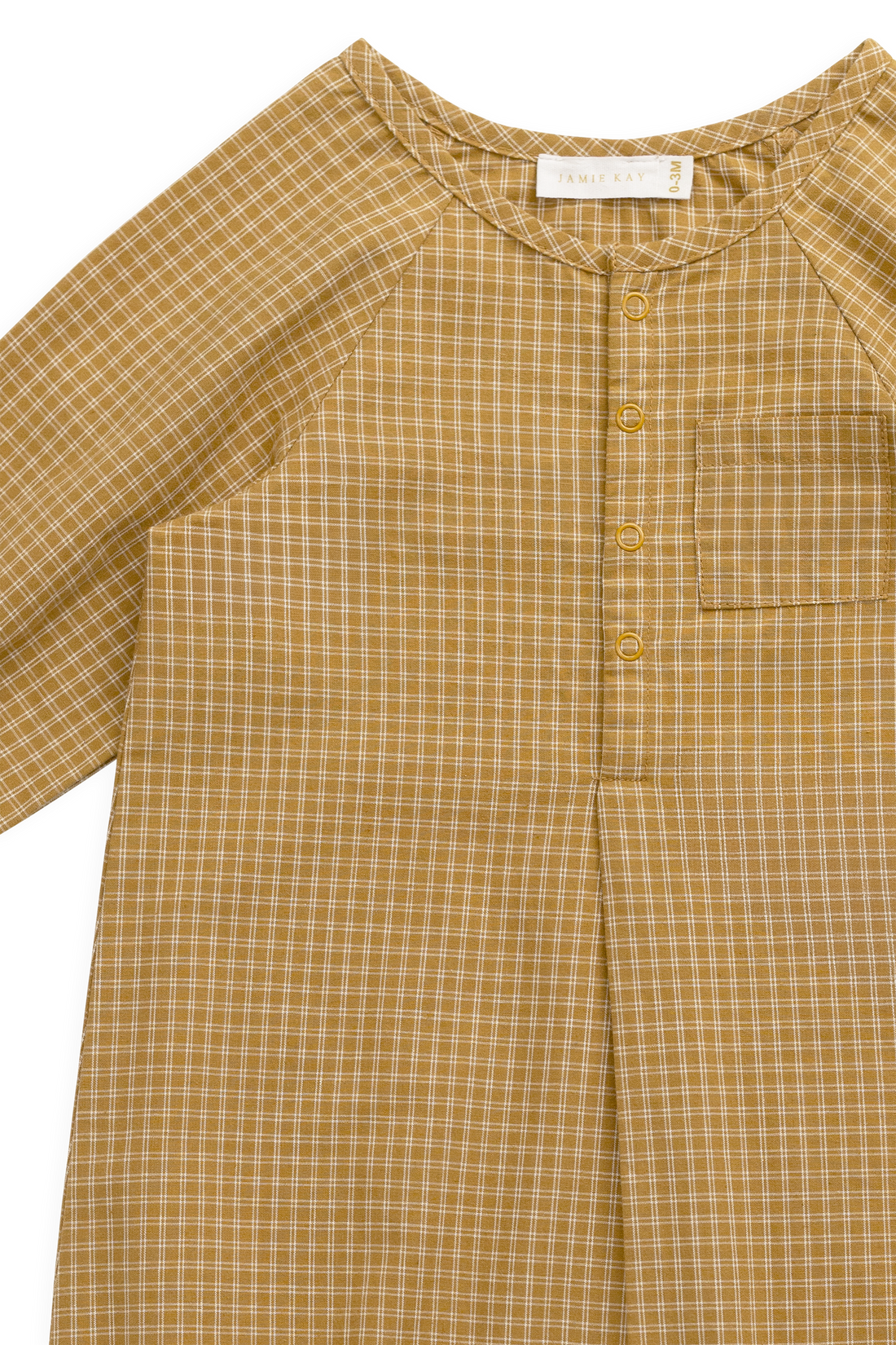 Organic Cotton Milton Onepiece - Windowpane Check Buckwheat Childrens Onepiece from Jamie Kay NZ
