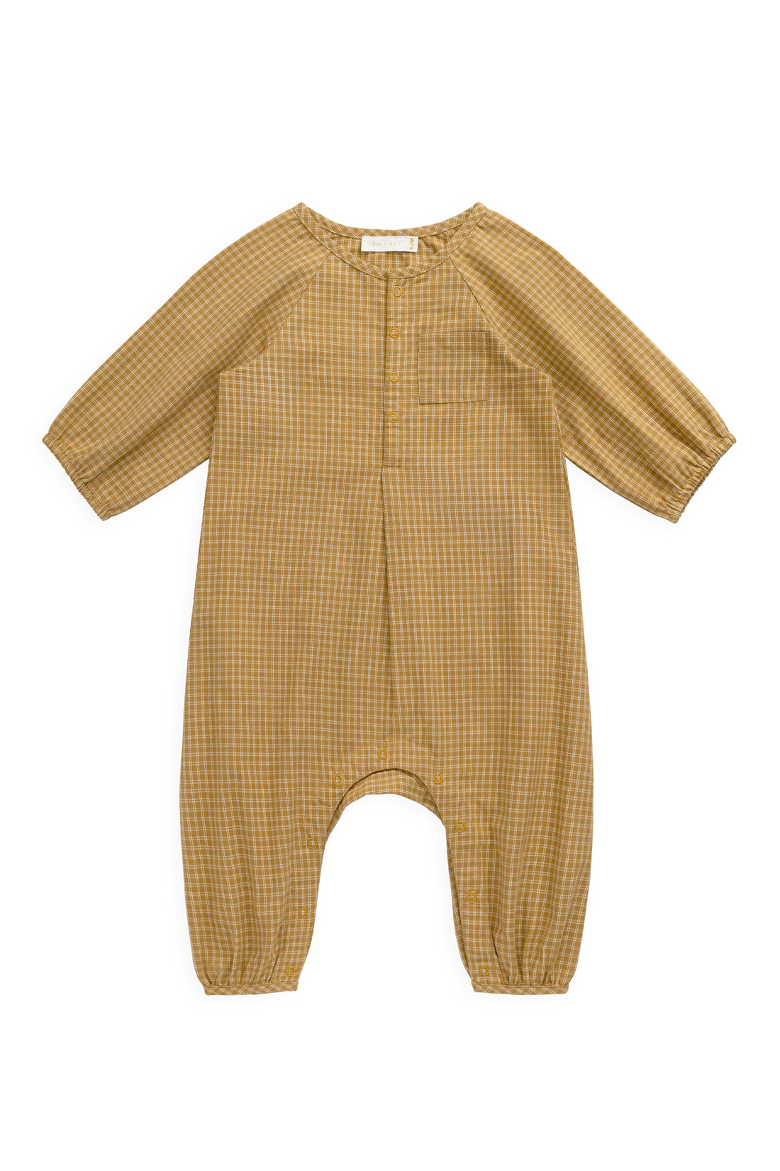 Organic Cotton Milton Onepiece - Windowpane Check Buckwheat Childrens Onepiece from Jamie Kay NZ