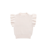 Caroline Frill Vest - Berry Cream Childrens Top from Jamie Kay NZ