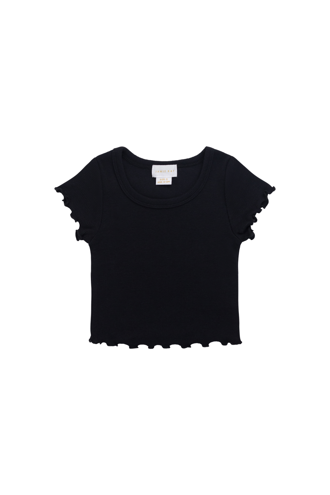Organic Cotton Fine Rib Ines Top - Ebony Childrens Top from Jamie Kay NZ