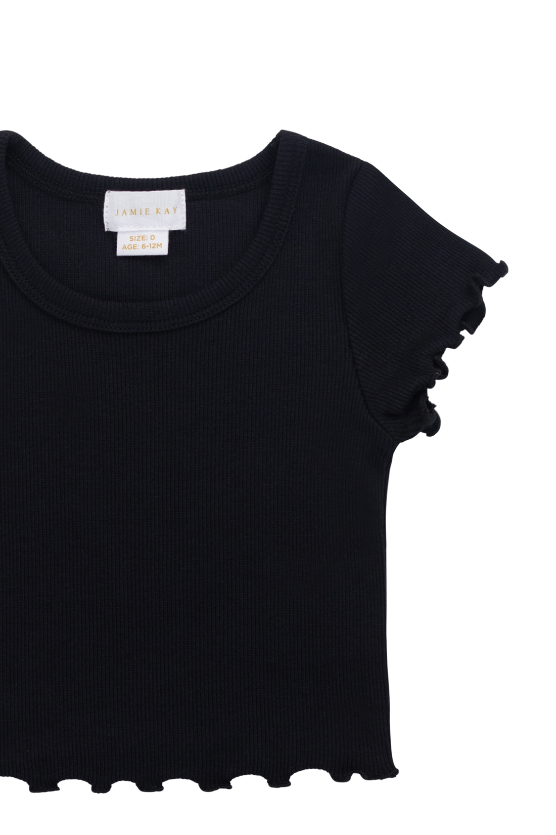 Organic Cotton Fine Rib Ines Top - Ebony Childrens Top from Jamie Kay NZ