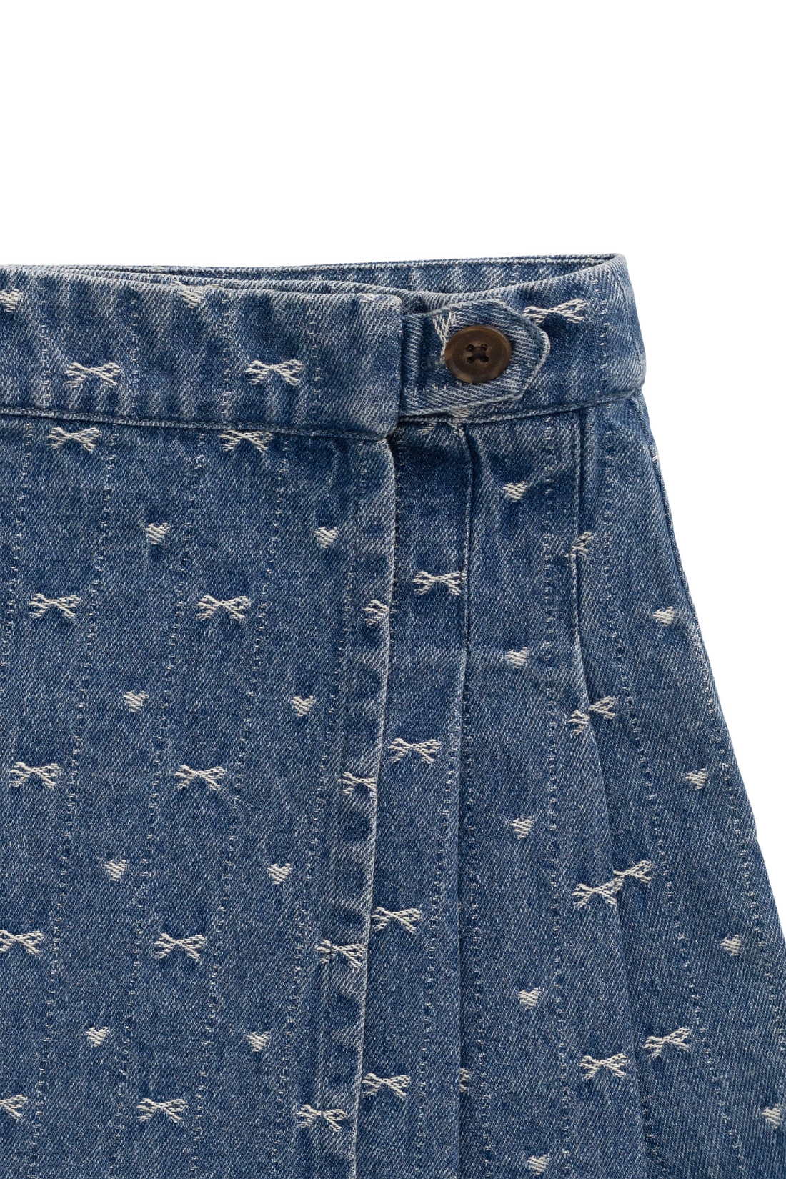 Beatrice Skirt - Amour Bows Denim Childrens Skirt from Jamie Kay NZ