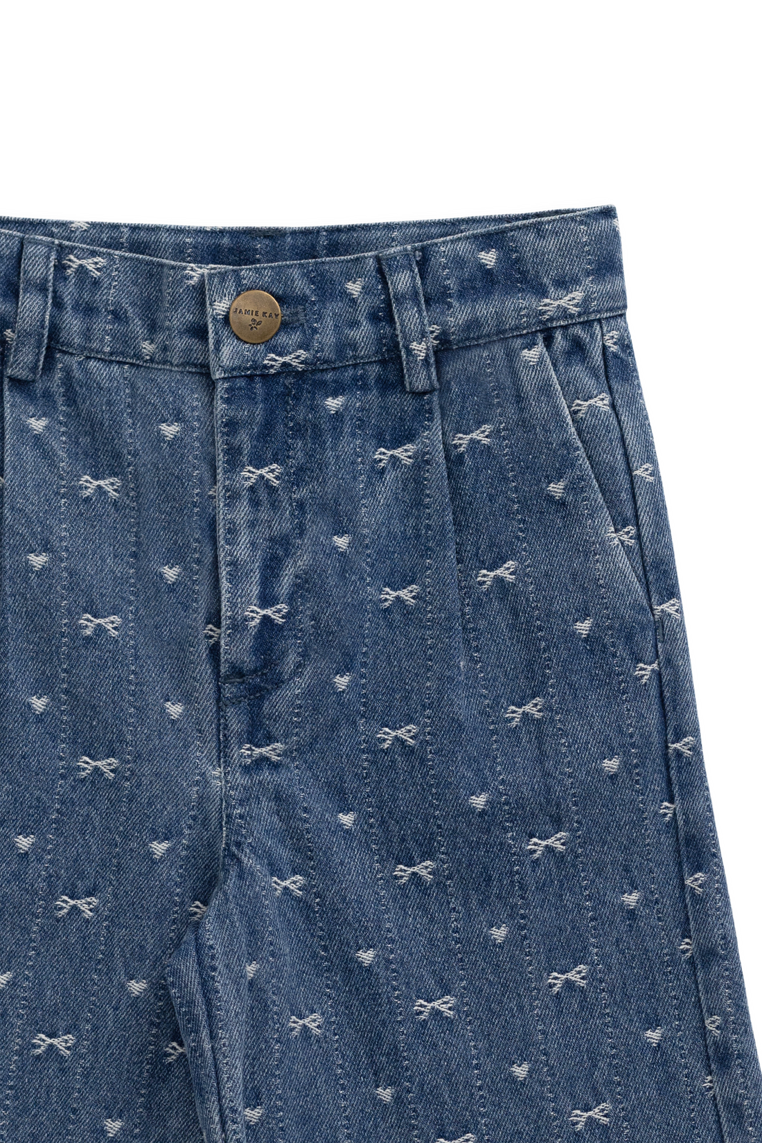 Calianna Pant - Amour Bows Denim Childrens Pants from Jamie Kay NZ