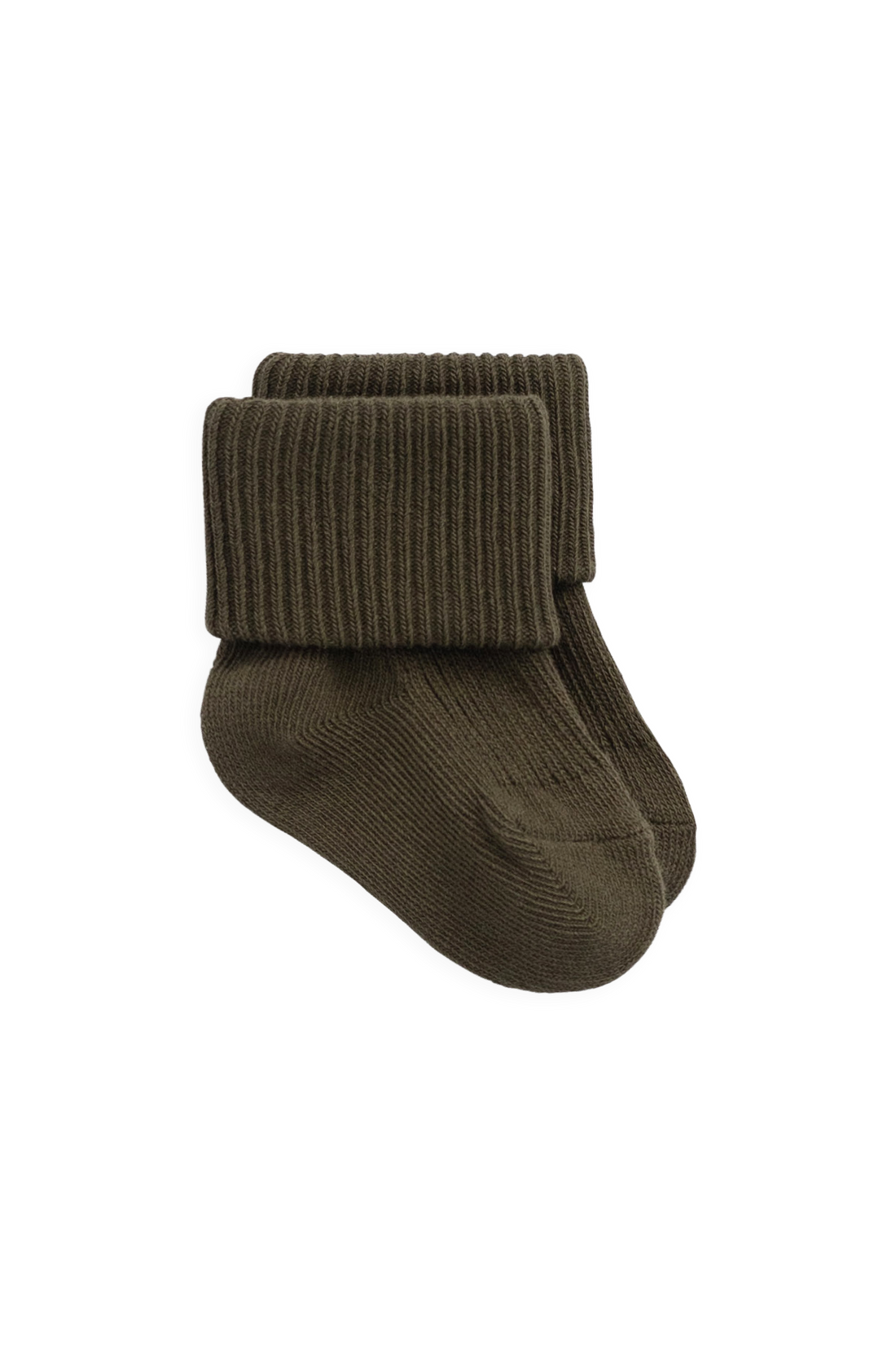 Classic Rib Sock - Deep Olive Childrens Socks from Jamie Kay NZ