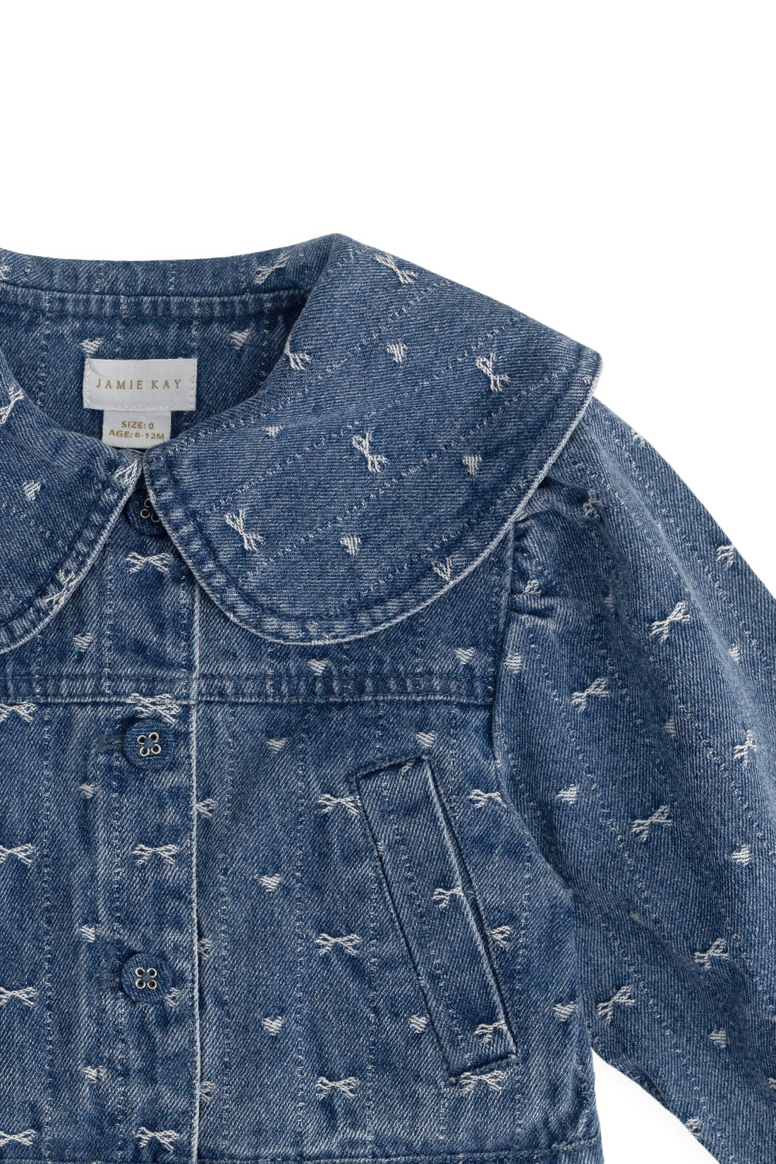 Elka Jacket - Amour Bows Denim Childrens Jacket from Jamie Kay NZ
