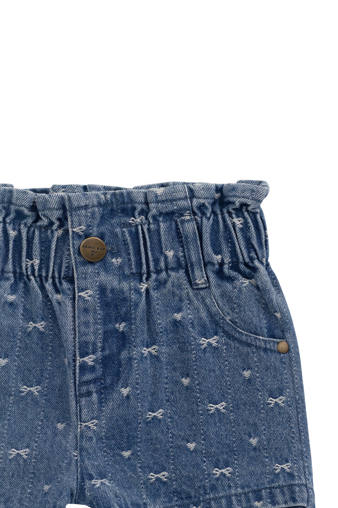 Kora Short - Amour Bows Denim Childrens Shorts from Jamie Kay NZ