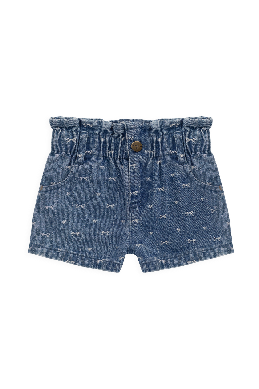 Kora Short - Amour Bows Denim Childrens Shorts from Jamie Kay NZ