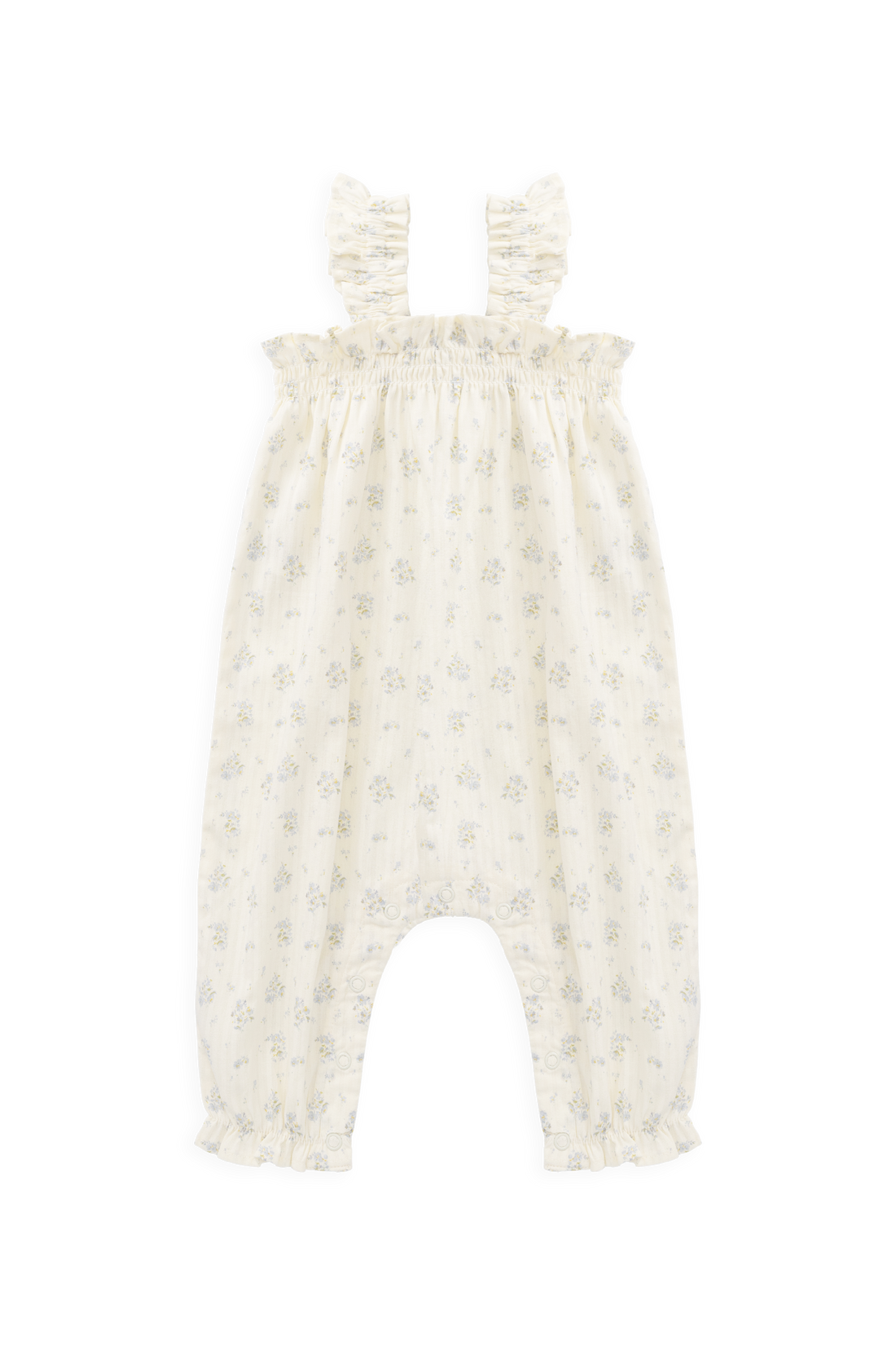 Organic Cotton Catalina Playsuit - Justine Vanilla Sky Childrens Playsuit from Jamie Kay NZ