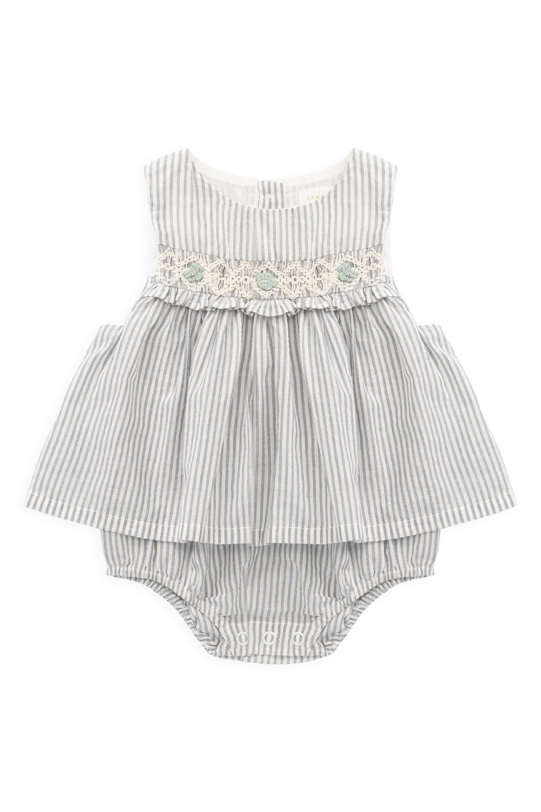 Organic Cotton Gracen Playsuit - Harbour Stripe Childrens Playsuit from Jamie Kay NZ