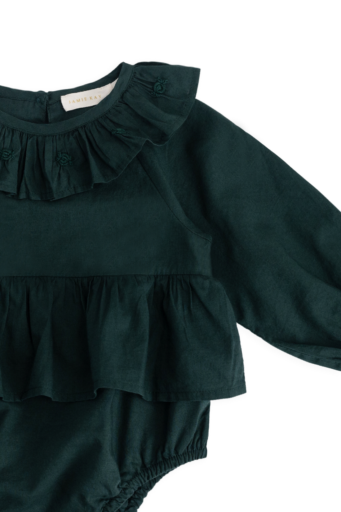 Organic Cotton Hartlen Playsuit - Deep Fern Childrens Playsuit from Jamie Kay NZ