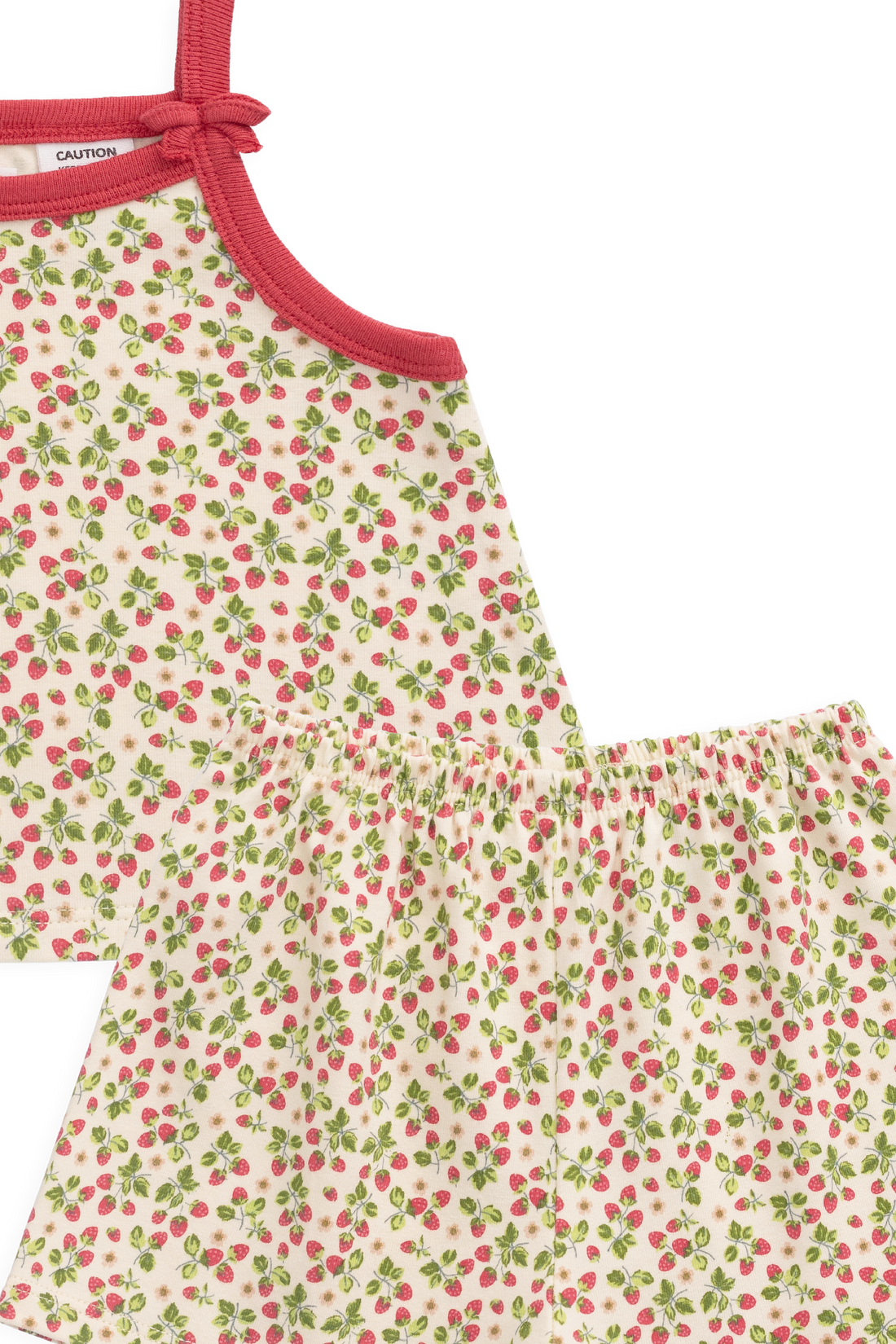 Organic Cotton Jaida Pyjama Singlet Set - Cottage Strawberries Childrens Pyjamas from Jamie Kay NZ