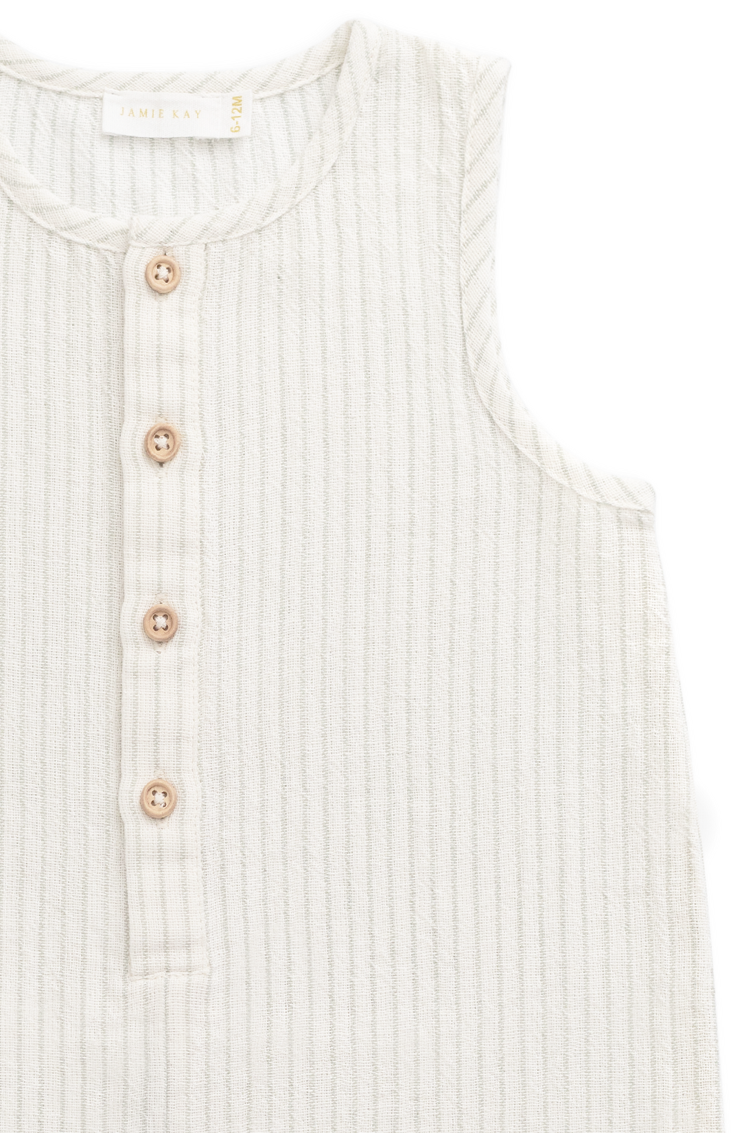 Organic Cotton Milo Jumpsuit - Mini Pinstripe Cloud / Duck Egg Blue Childrens Jumpsuit from Jamie Kay NZ