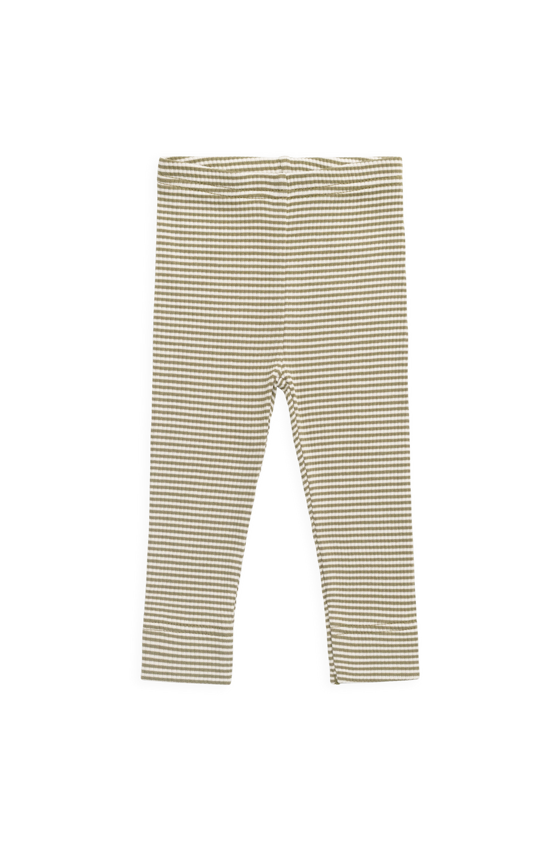 Organic Cotton Modal Legging - Petite Stripe Avocado Oil / Cloud Childrens Legging from Jamie Kay NZ