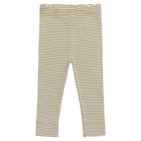 Organic Cotton Modal Legging - Petite Stripe Avocado Oil / Cloud Childrens Legging from Jamie Kay NZ