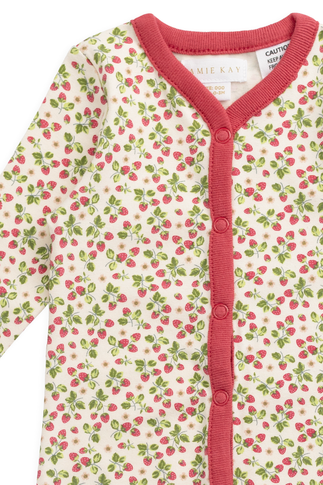 Organic Cotton Murphy Onepiece - Cottage Strawberries Childrens Onepiece from Jamie Kay NZ