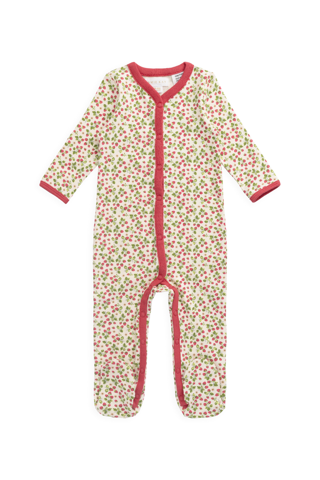 Organic Cotton Murphy Onepiece - Cottage Strawberries Childrens Onepiece from Jamie Kay NZ