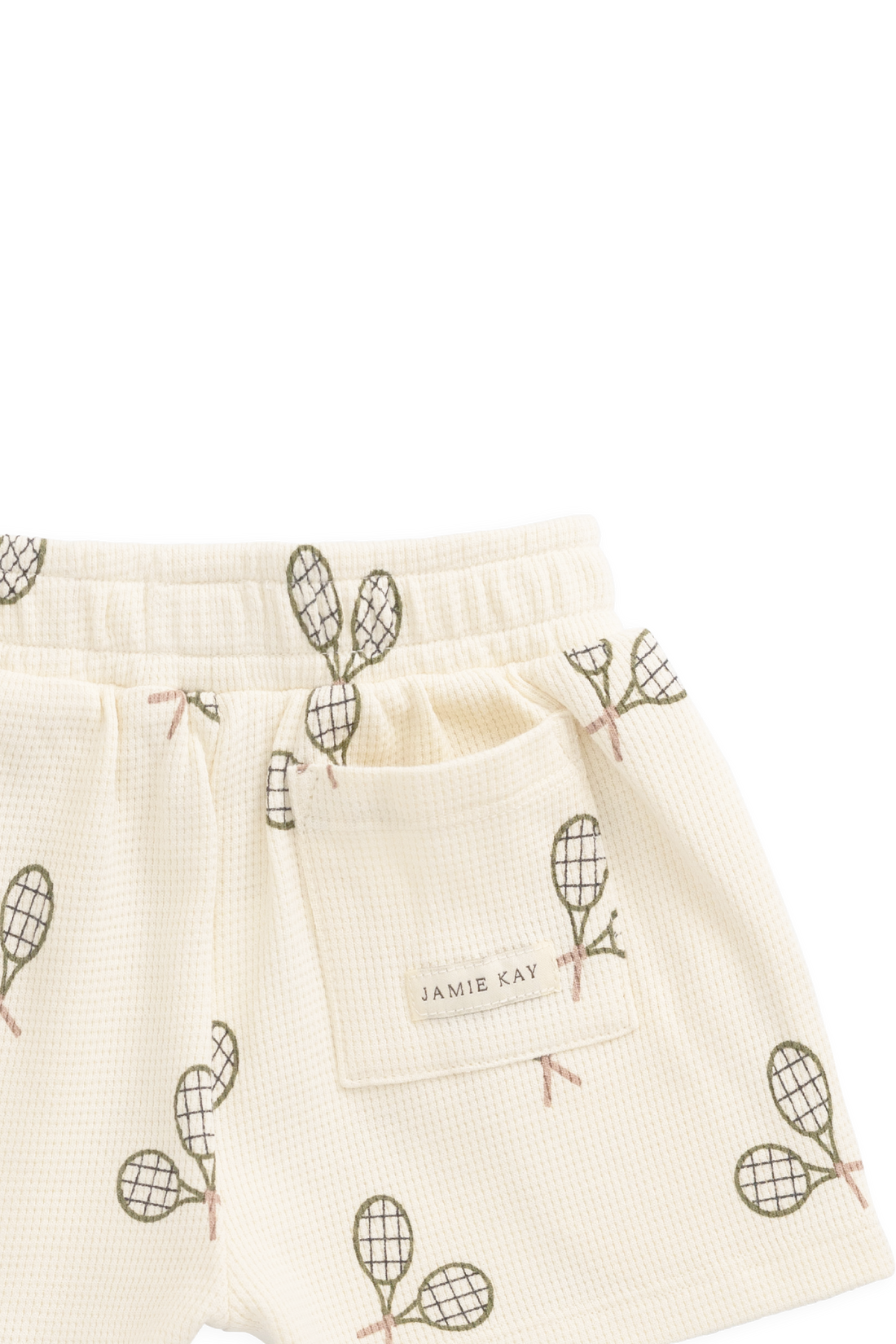 Organic Cotton Waffle Leith Short - Racquet Tofu Childrens Shorts from Jamie Kay NZ
