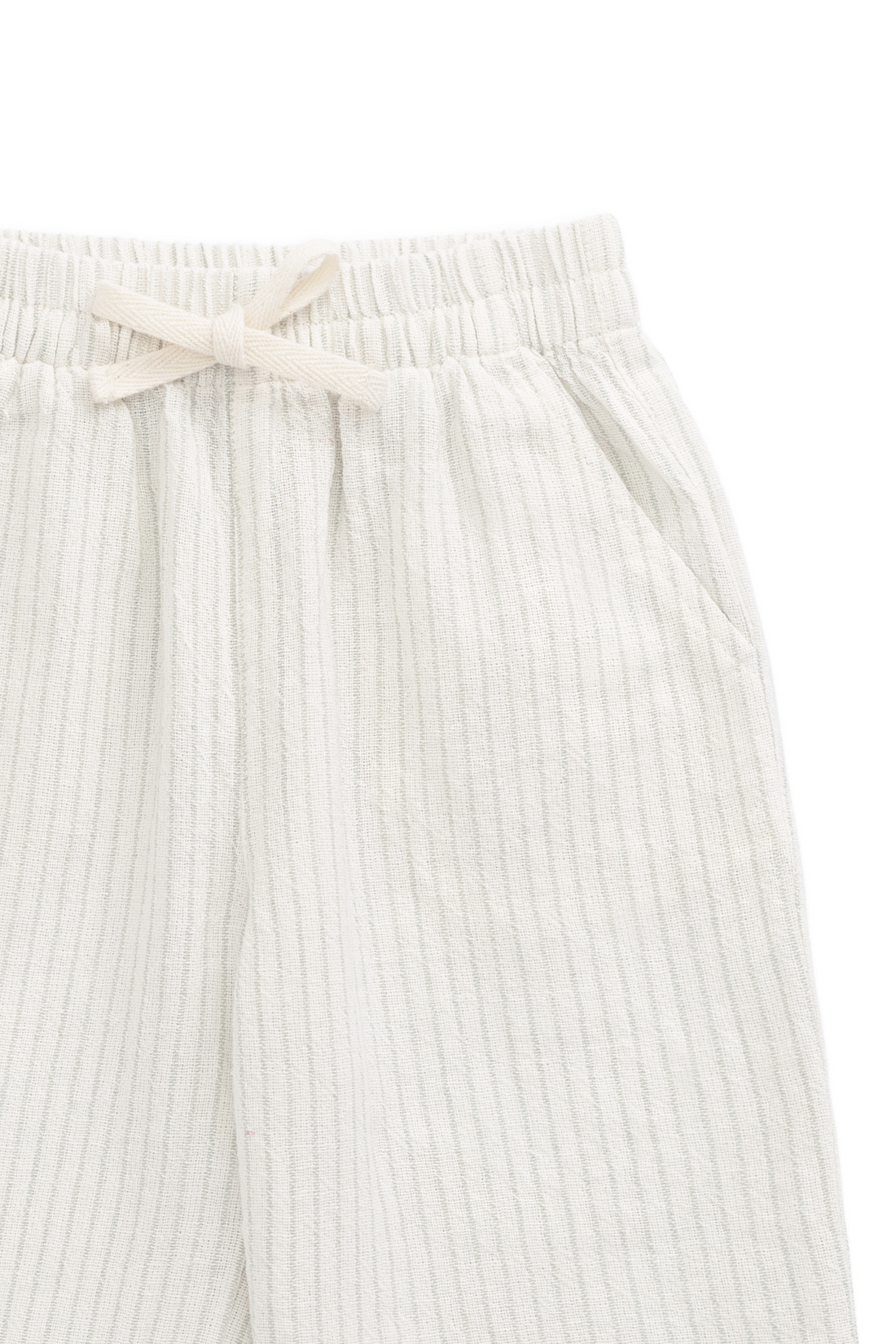 Organic Cotton Winslow Pant - Mini Pinstripe Cloud / Duck Egg Blue Childrens Pants from Jamie Kay NZ