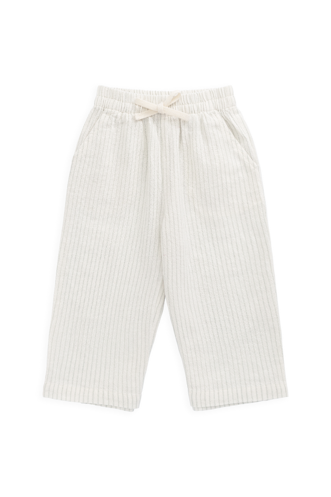 Organic Cotton Winslow Pant - Mini Pinstripe Cloud / Duck Egg Blue Childrens Pants from Jamie Kay NZ
