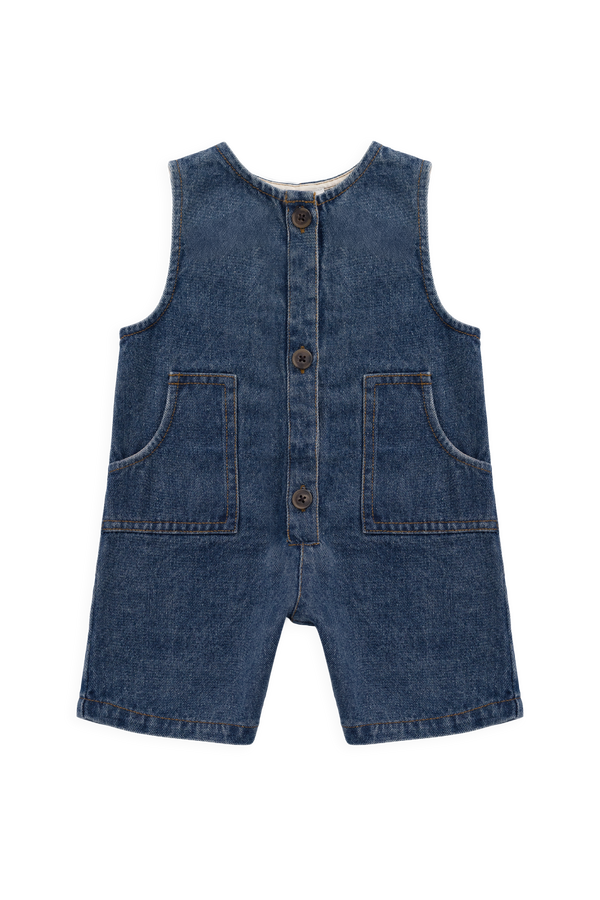 Sorrel Playsuit - Classic Wash Denim Childrens Playsuit from Jamie Kay NZ