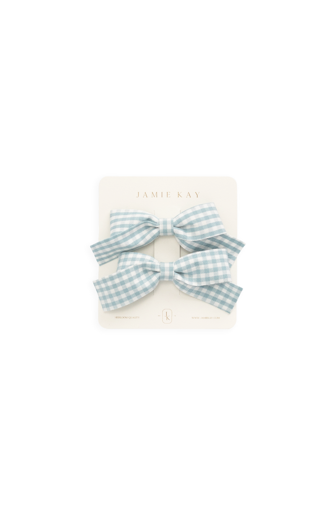 Wrenley Clip 2PK - Sky Gray Gingham Childrens Hair Accessories from Jamie Kay NZ