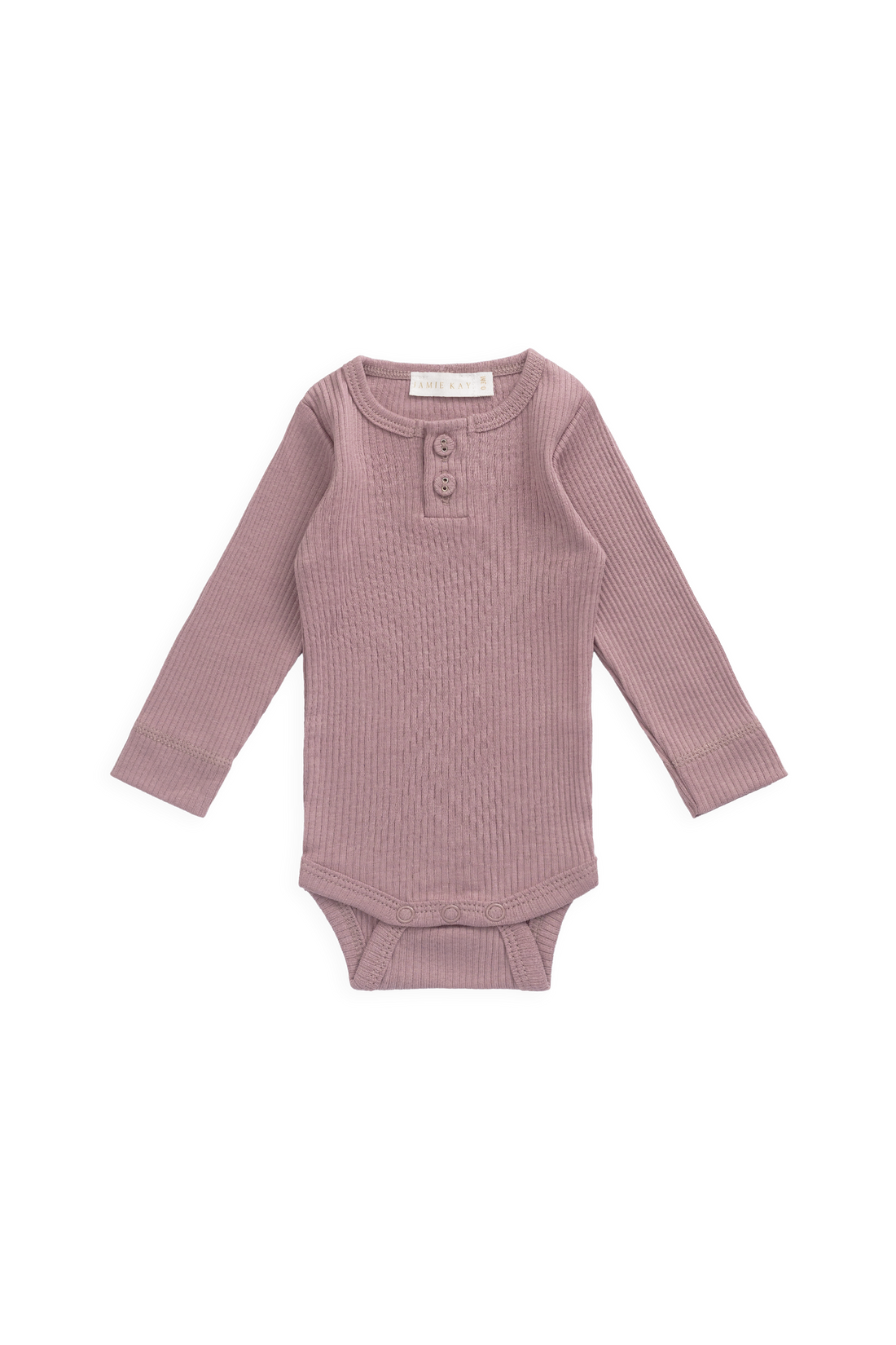Organic Cotton Modal Long Sleeve Bodysuit - Woodrose Childrens Bodysuit from Jamie Kay NZ