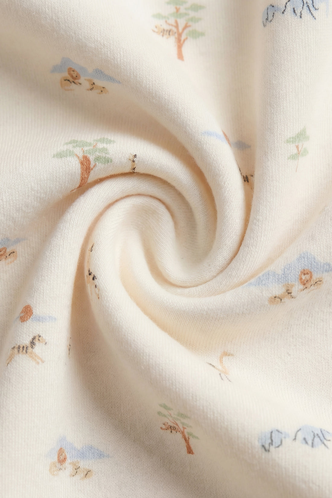 Organic Cotton Murphy Wrap - Savannah Animals Tofu Childrens Blanket from Jamie Kay NZ