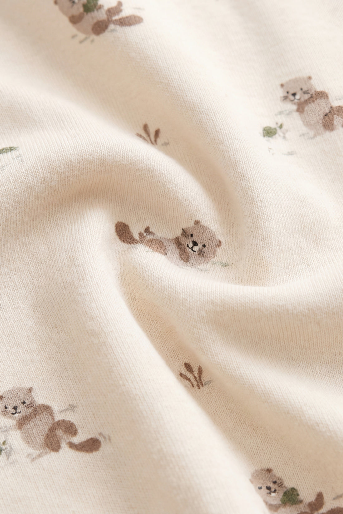 Organic Cotton Lionel Playsuit - Otter Buddies Tofu Childrens Playsuit from Jamie Kay NZ