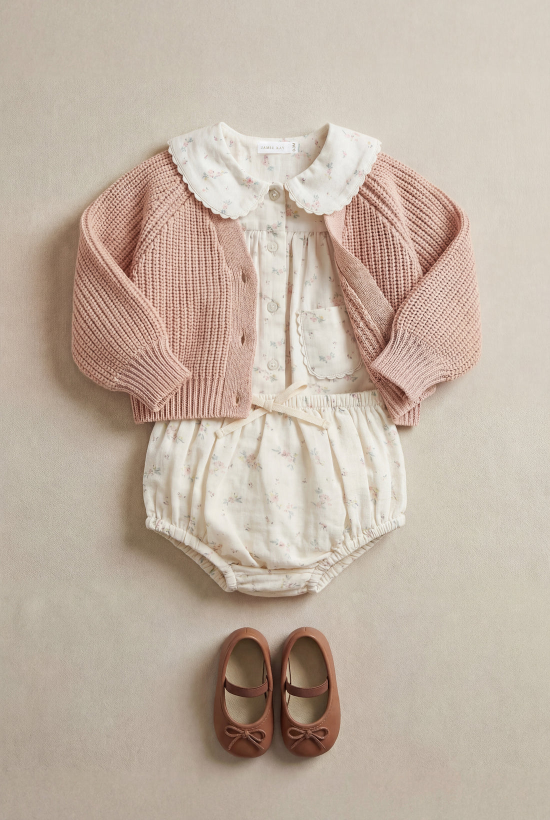 Organic Cotton Muslin Classic Bloomer - Solange Snow Childrens Bloomer from Jamie Kay NZ
