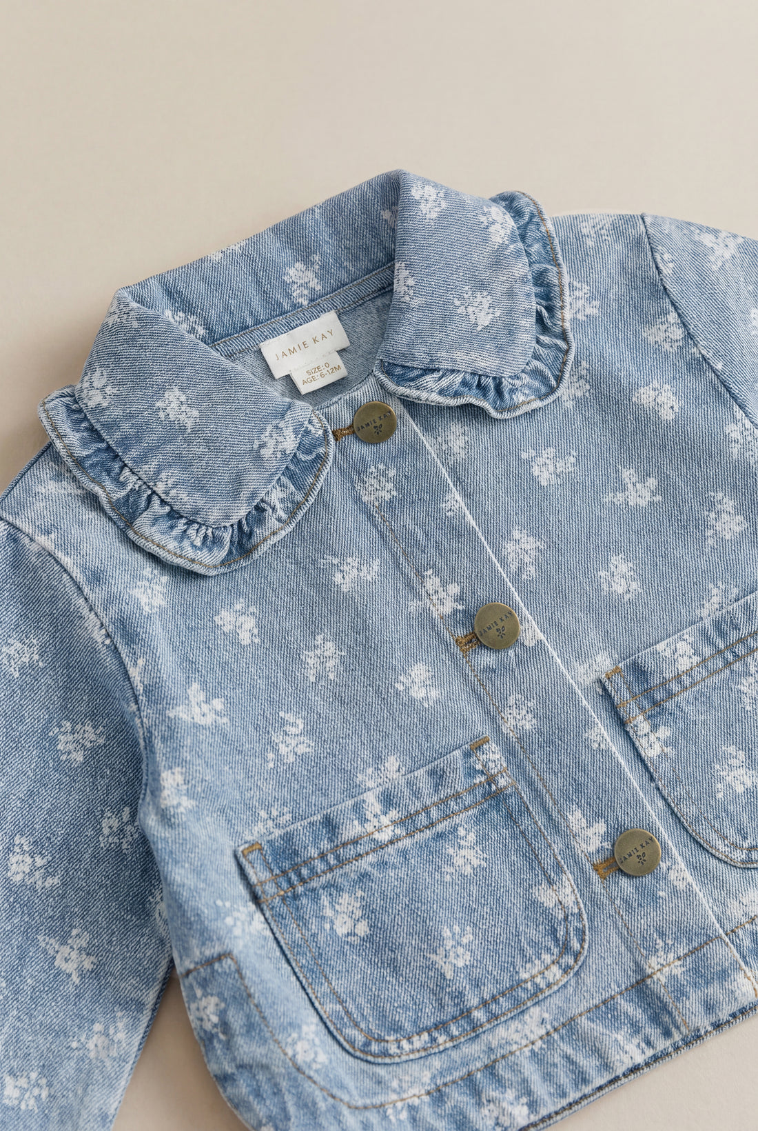 Malani Jacket - Tully Floral Denim Childrens Jacket from Jamie Kay NZ