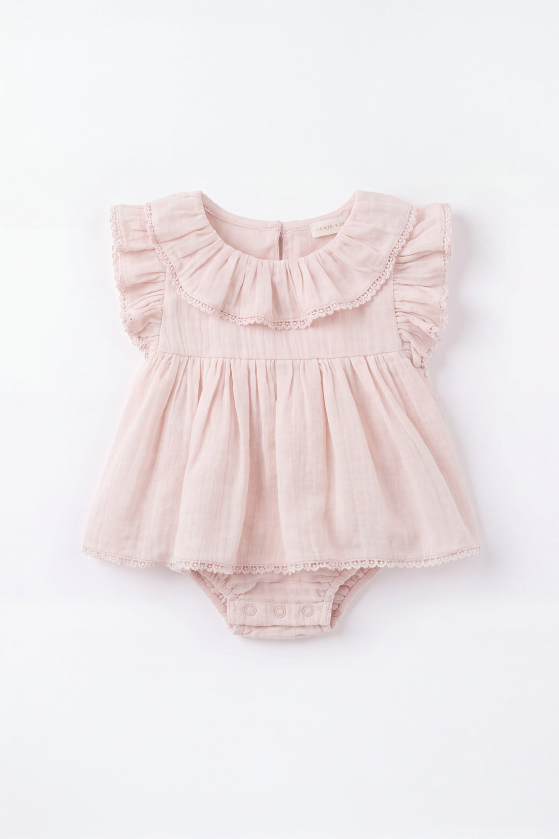 Organic Cotton Muslin Frannie Playsuit - Cotton Candy Childrens Playsuit from Jamie Kay NZ