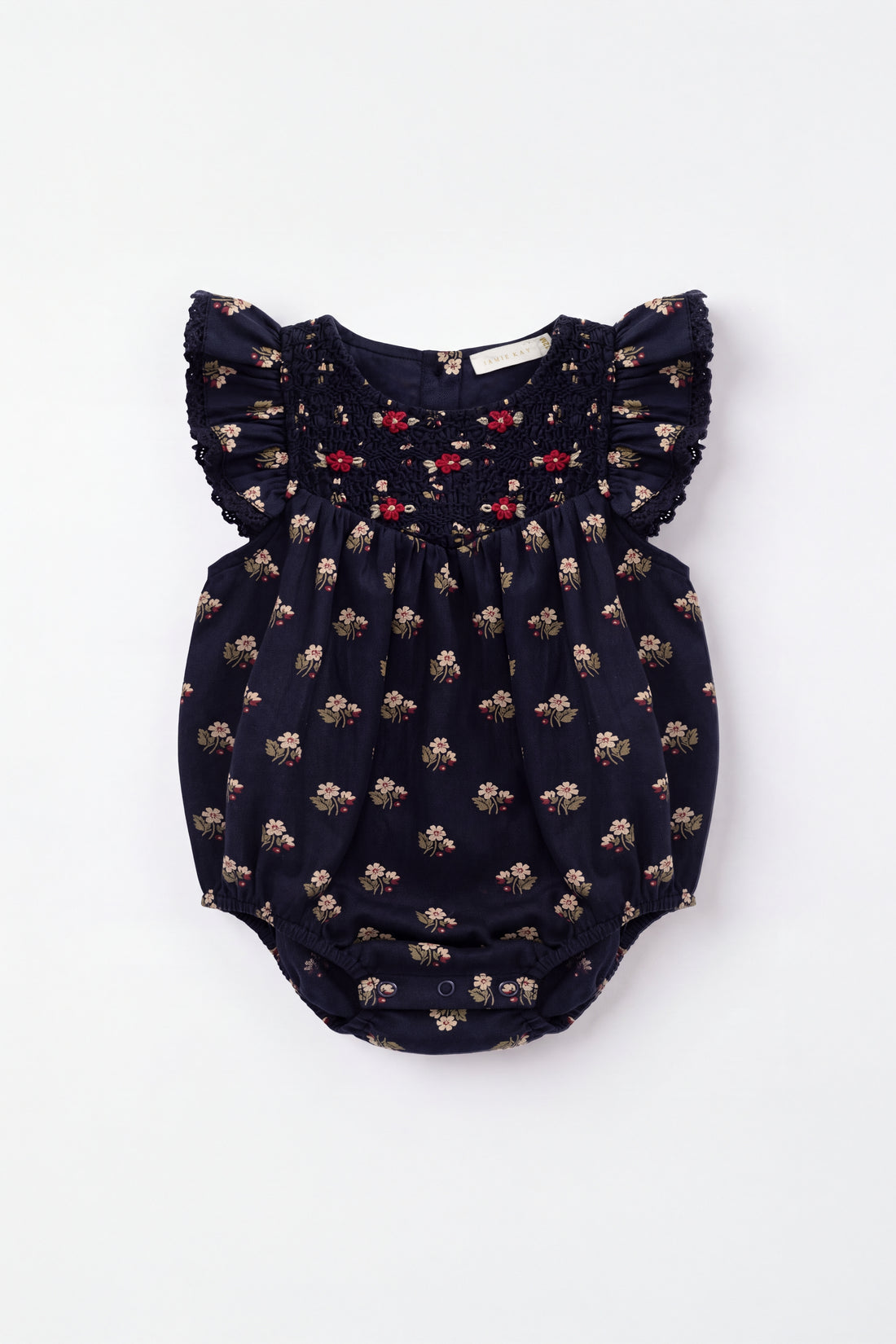 Organic Cotton Wanda Playsuit - Elsa Navy Childrens Playsuit from Jamie Kay NZ