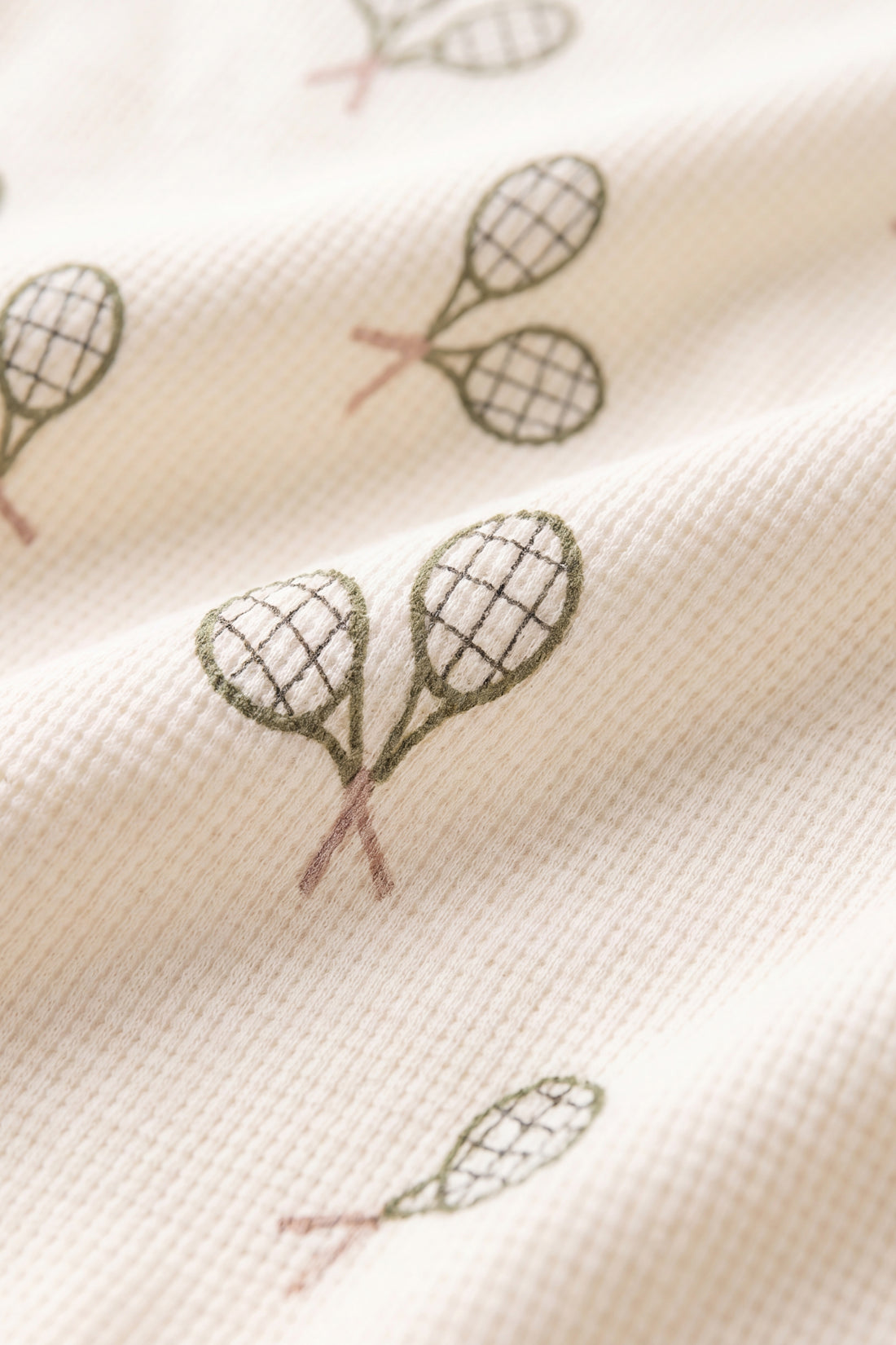 Organic Cotton Waffle Leith Tee - Racquet Tofu Childrens Top from Jamie Kay NZ