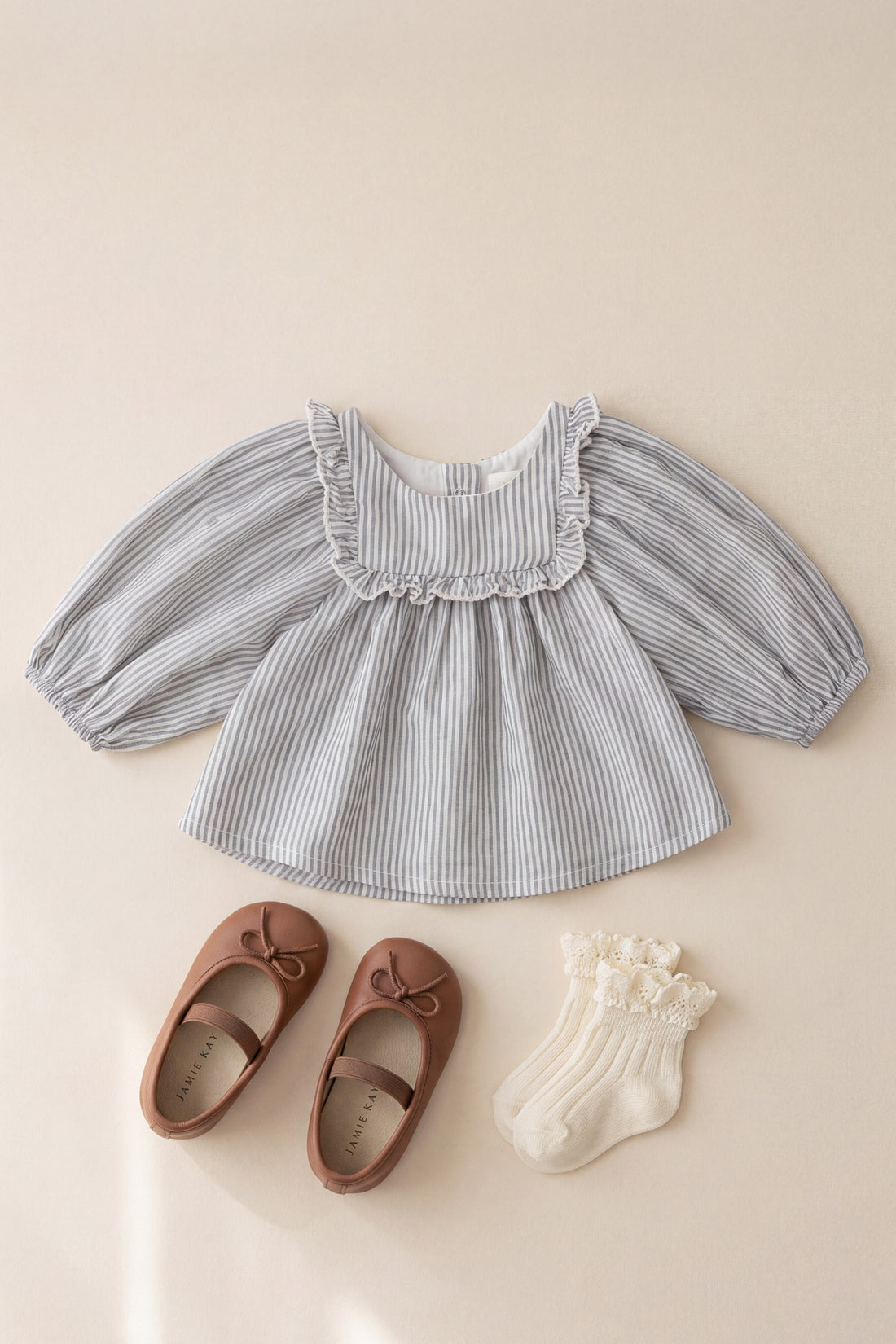 Organic Cotton Hartlen Blouse - Harbour Stripe Childrens Top from Jamie Kay NZ