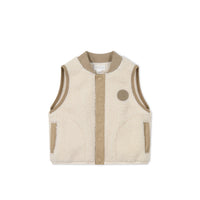 Jody Sherpa Vest - Natural/Cashew Childrens Vest from Jamie Kay NZ