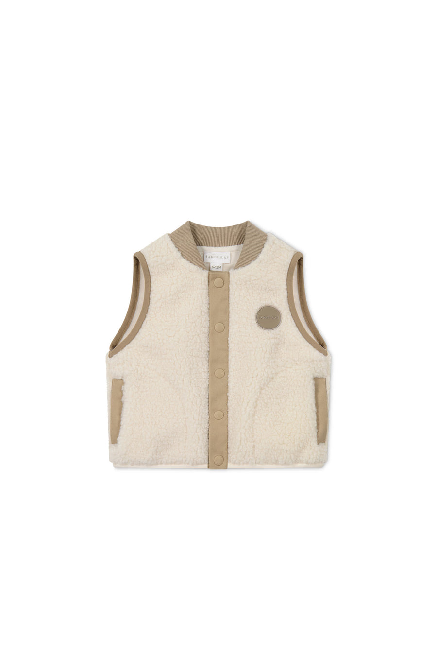 Jody Sherpa Vest - Natural/Cashew Childrens Vest from Jamie Kay NZ