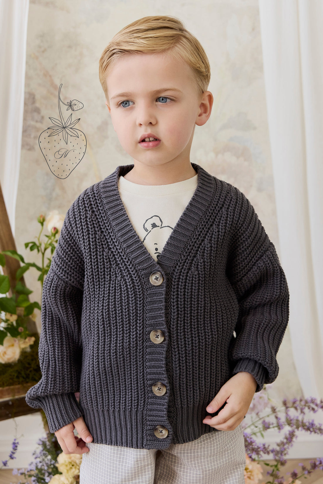 River Cardigan - Stormy Childrens Cardigan from Jamie Kay NZ