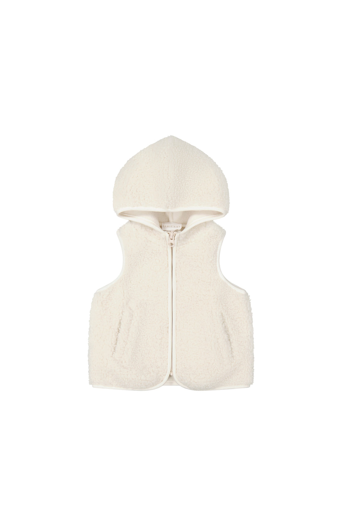 Kai Recycled Polyester Sherpa Vest - Natural Childrens Vest from Jamie Kay NZ