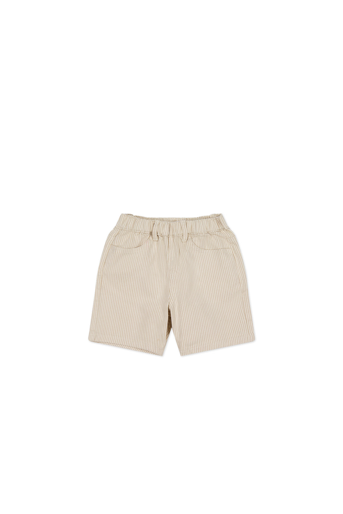 Kingsley Short - Fine Stripe Biscuit/Cloud Childrens Short from Jamie Kay NZ